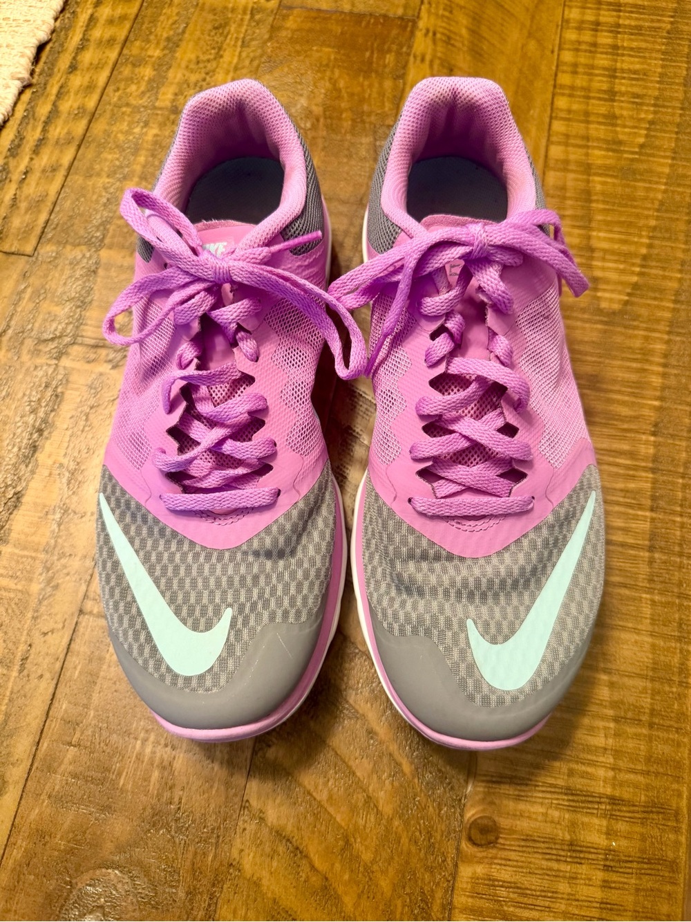 Nike Pink and Gray Women's Athletic Shoes with Mint Swoosh